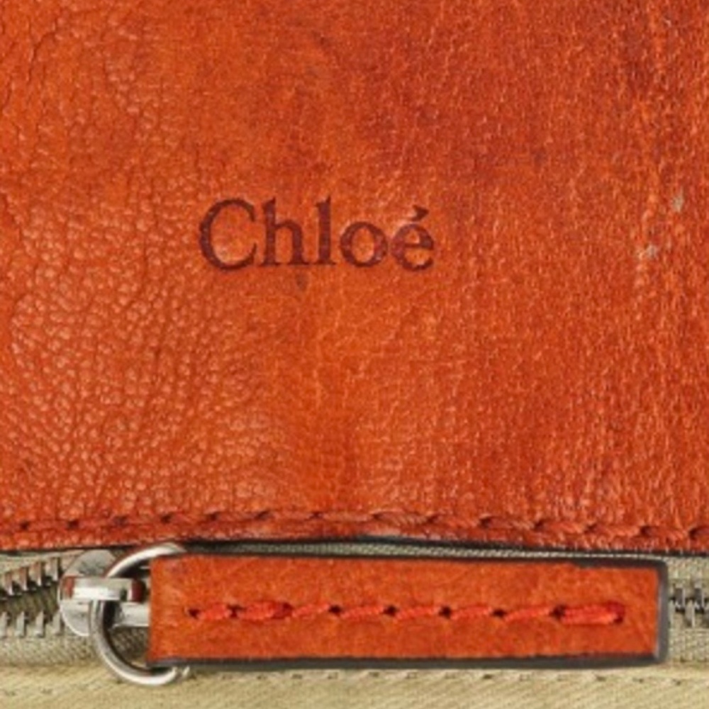 Chloe Orange Leather And Python Large Dome Padding - image 6